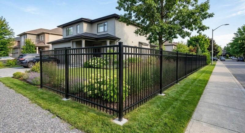 Black Metal Fence Installation in Kansas City, MO